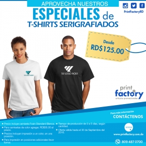 Oferta Tshirts serigrafiados Print Factory RD